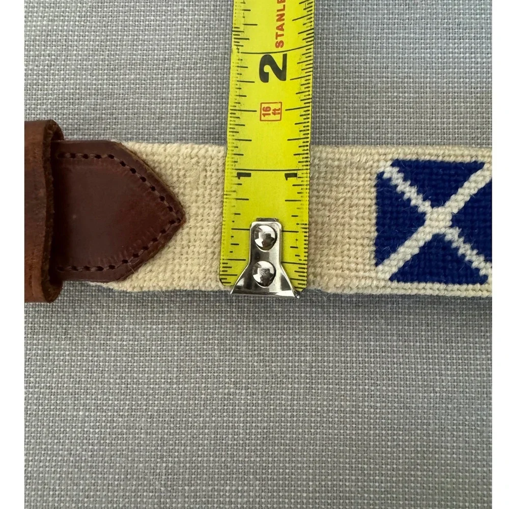 Nautical Maritime Signals Embroidered Leather‎ Belt